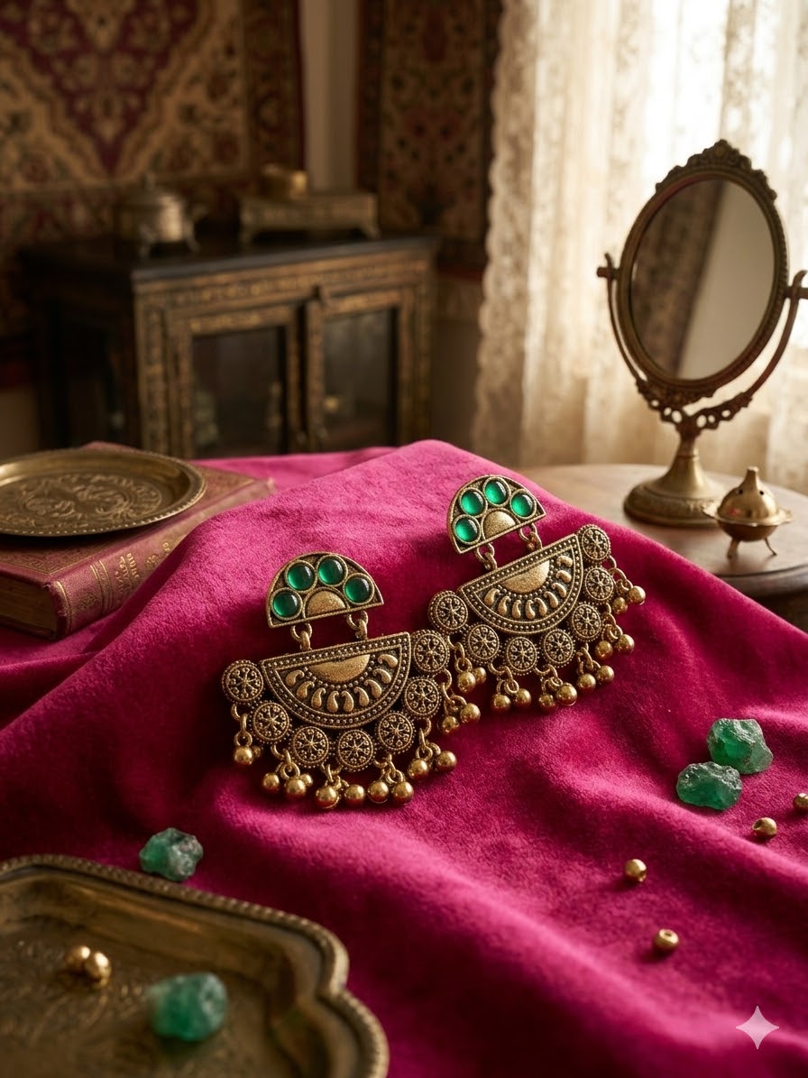 Antique Gold Earrings - view 1